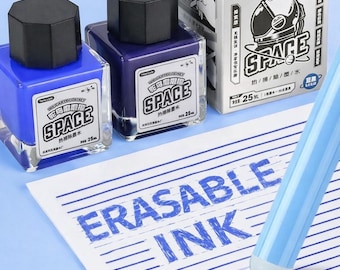 Heat Erasable Fountain Pen Ink, Rewritable Ink for Daily Practice and Journaling, Smooth Flow Ink with Easy Correction