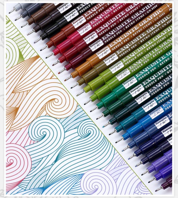 Vintage Needle Pen Set Fine Line Drawing Pens Water Based Ink Fast Dry Illustration Sketch Manga Design Pen