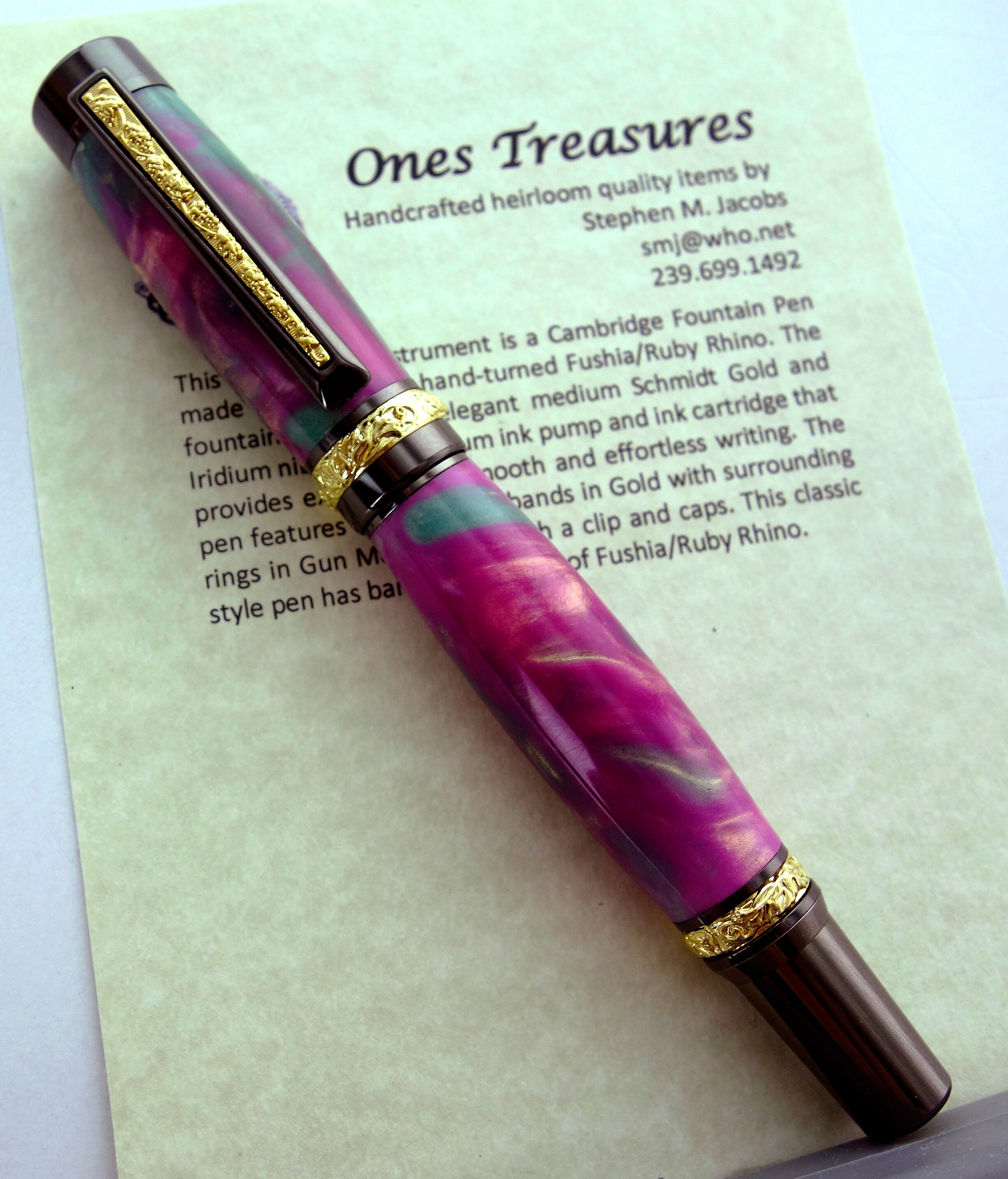Hand turned pen Exotic pen classic Cambridge Fountain Pen Etsy