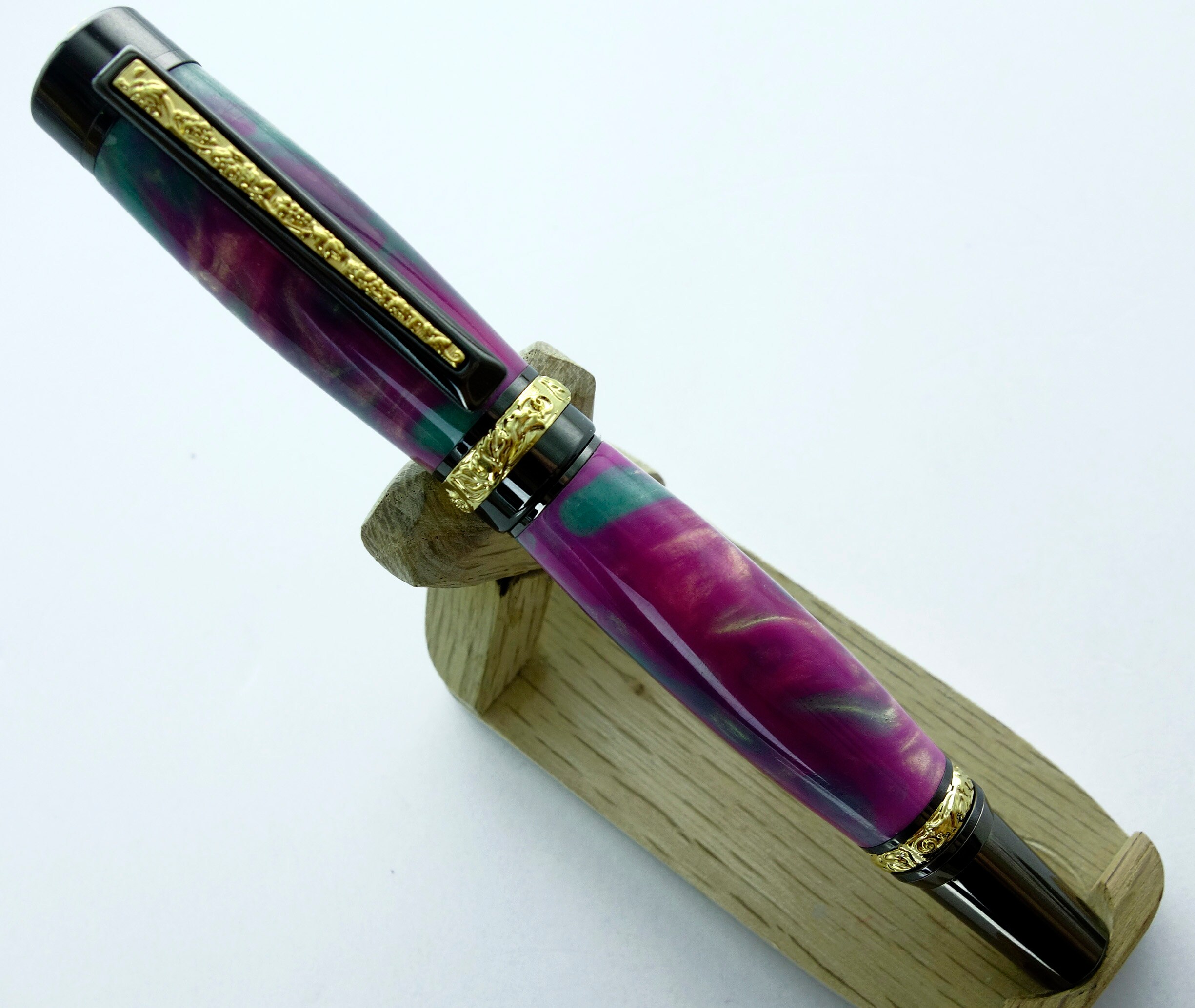 Hand turned pen Exotic pen classic Cambridge Fountain Pen Etsy