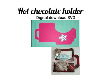 Hot Chocolate holder, Envelope Gift Card, Christmas cocoa mugs SVG, teacher gift, secret santa, craft fair