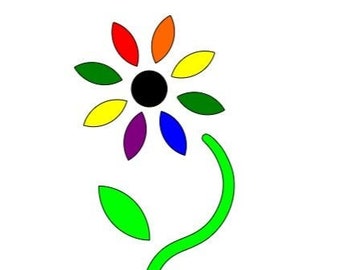 Daisy rainbow petals,Daisy stencil svg. File includes 1 SVG file works with cricut design space.