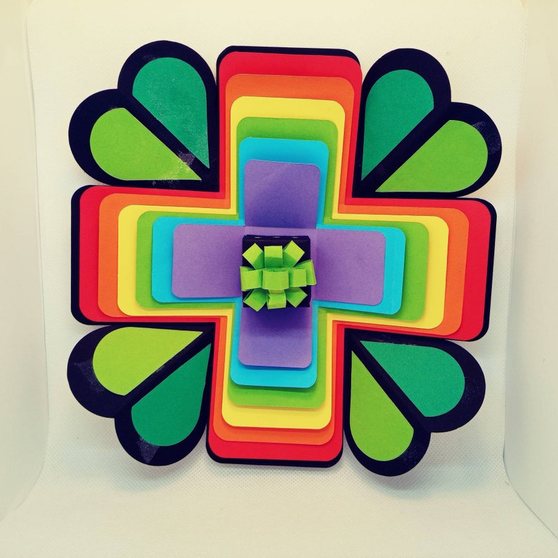 SVG exploding box, Shamrock rainbow, St. Patrick's explosion heart, exploding box,explosion box svg, pocket card, SVG, cutting file image 7