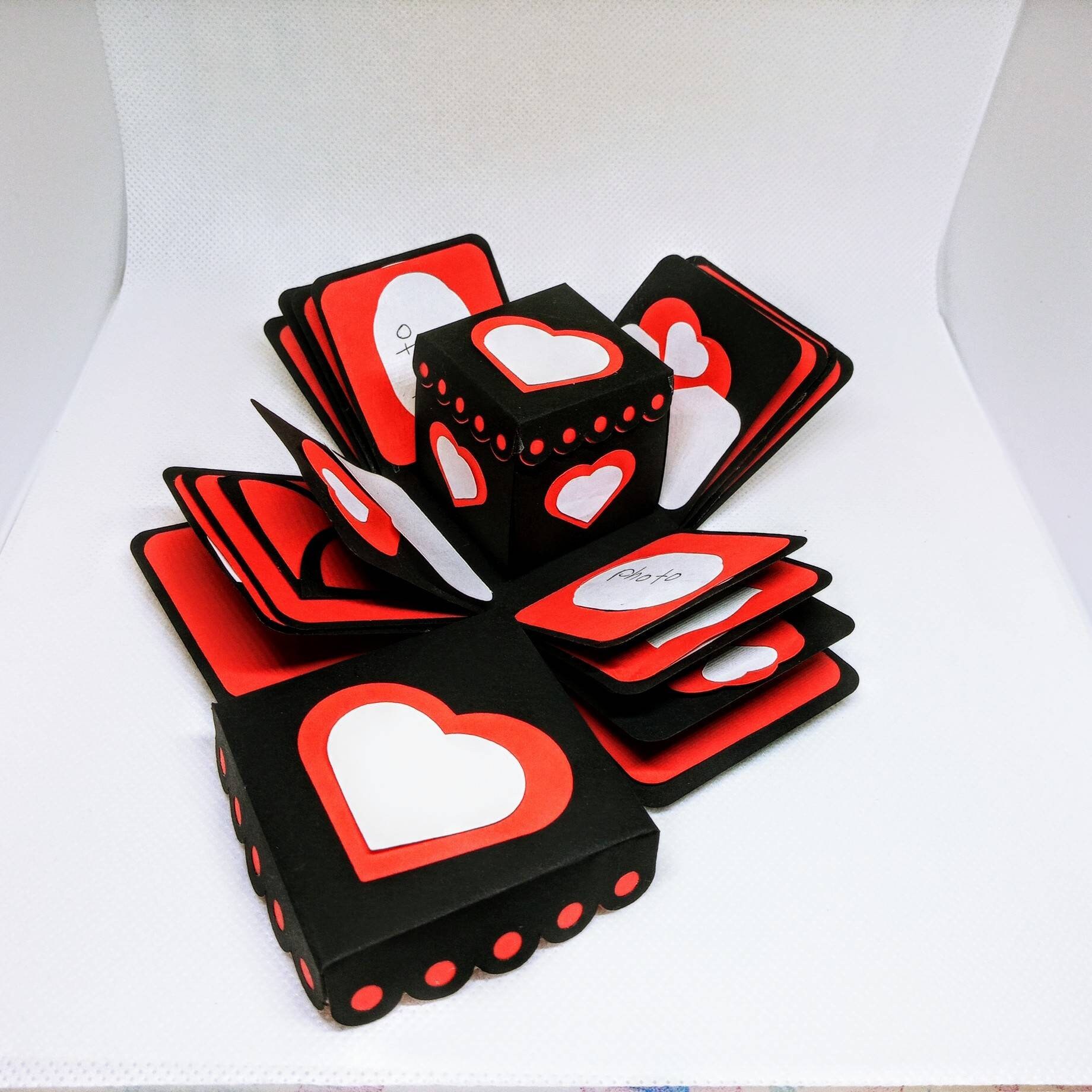 Explosion Box SVG Exploding Box, Explosion Heart Card, Valentine's Day ...