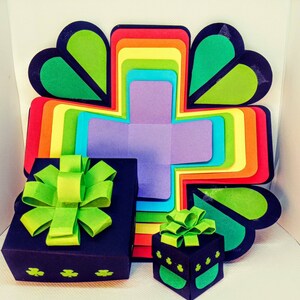 SVG exploding box, Shamrock rainbow, St. Patrick's explosion heart, exploding box,explosion box svg, pocket card, SVG, cutting file image 3