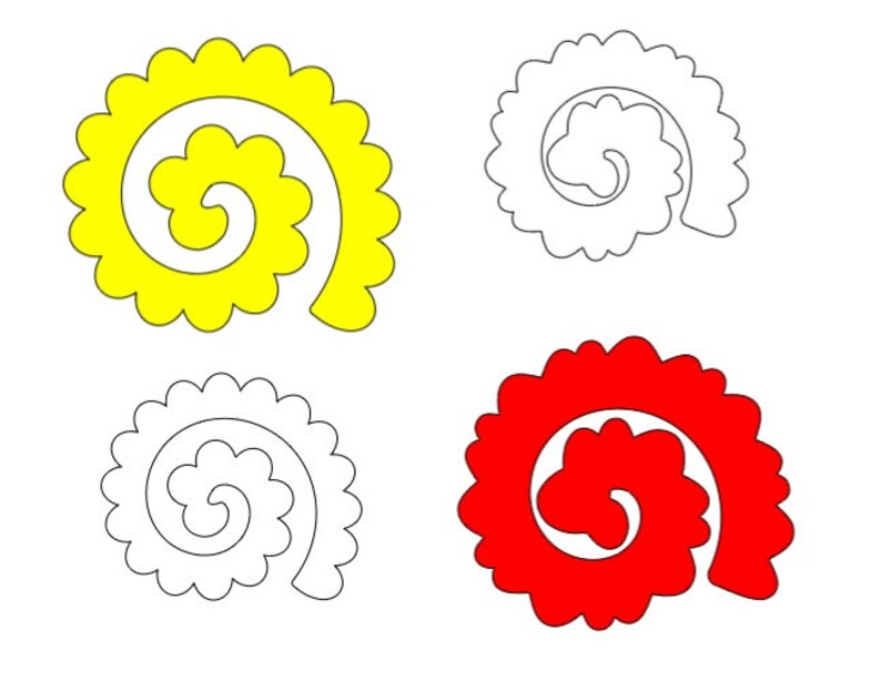 Rolled flower svg. double layered paper flower | Etsy