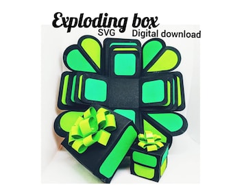 SVG explodierende Box, Explosion Herz Karte, St. Patricks Shamrock, Karte, Liebe, explodierende Box, Explosion Box svg, Pocket Karte, SVG, Schneidedatei