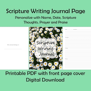 Schriftschriftdagboek, bijbelversnotitieboekje, devotional, blanco gevoerd, bloemen, dagpagina's, afdrukbaar, christelijk leven, geloofsplan, Gods woord