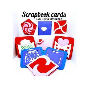Caja explosiva SVG, tarjetas de scrapbooking SVG. Plantilla de caja explosiva. Sobre de Año Nuevo Chino. Archivo de corte Cricut. Tarjeta de flores. Tarjeta de corazón. 9 bolsillos.