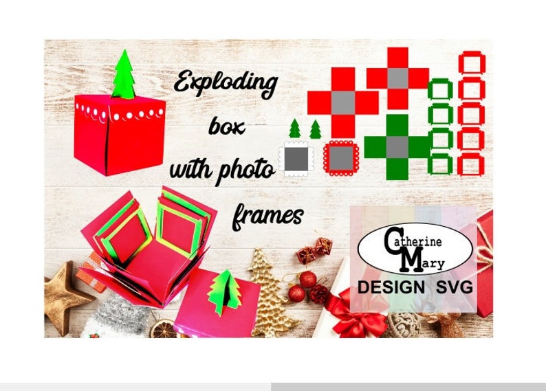 Explosion Box With Picture Frame Svg,exploding Box Svg, 9 Slide In ...