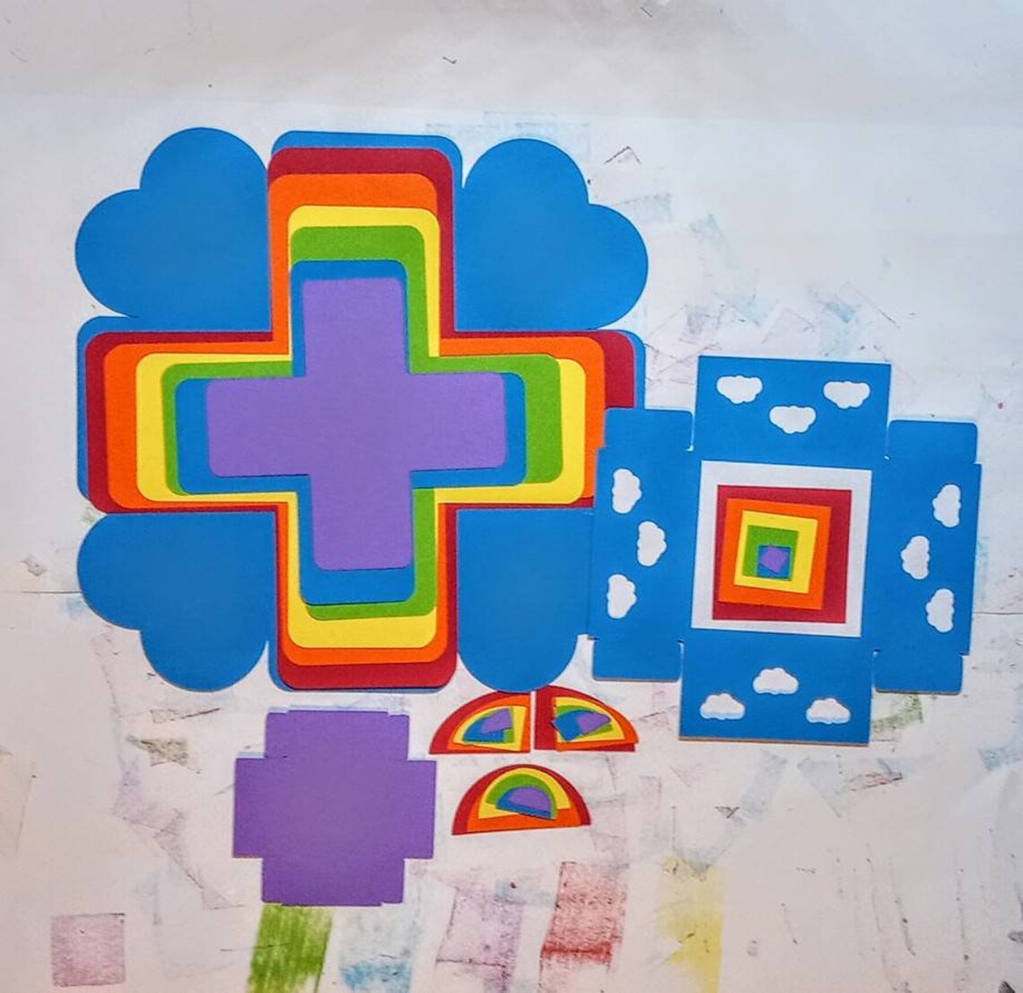 Exploding Box SVG Explosion Heart Rainbow Layered Explosion - Etsy