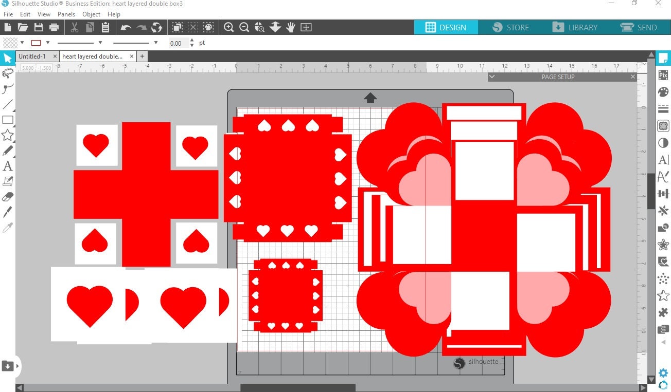 Exploding Box Svg Triple Heart Box With Three Layer Explosion and Gift ...