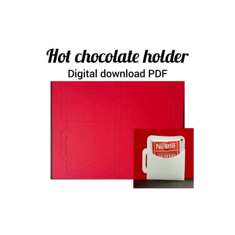 Hot Chocolate holder PDF Envelope Gift Card, Christmas cocoa mugs, teacher gift, secret santa, craft fair image 6