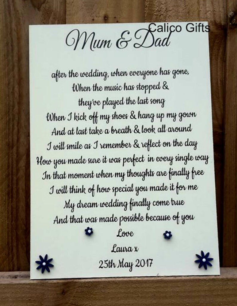 Mama und Papa danke Ende der Hochzeit Geschenk Braut Geschenk Etsy