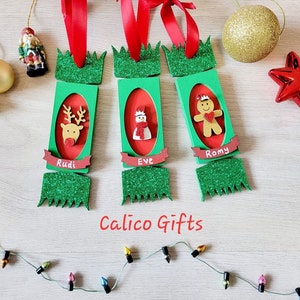 Personalised Christmas crackers tree decorations wooden tree decorations unique christmas baubles handmade crackers baubles cute baubles