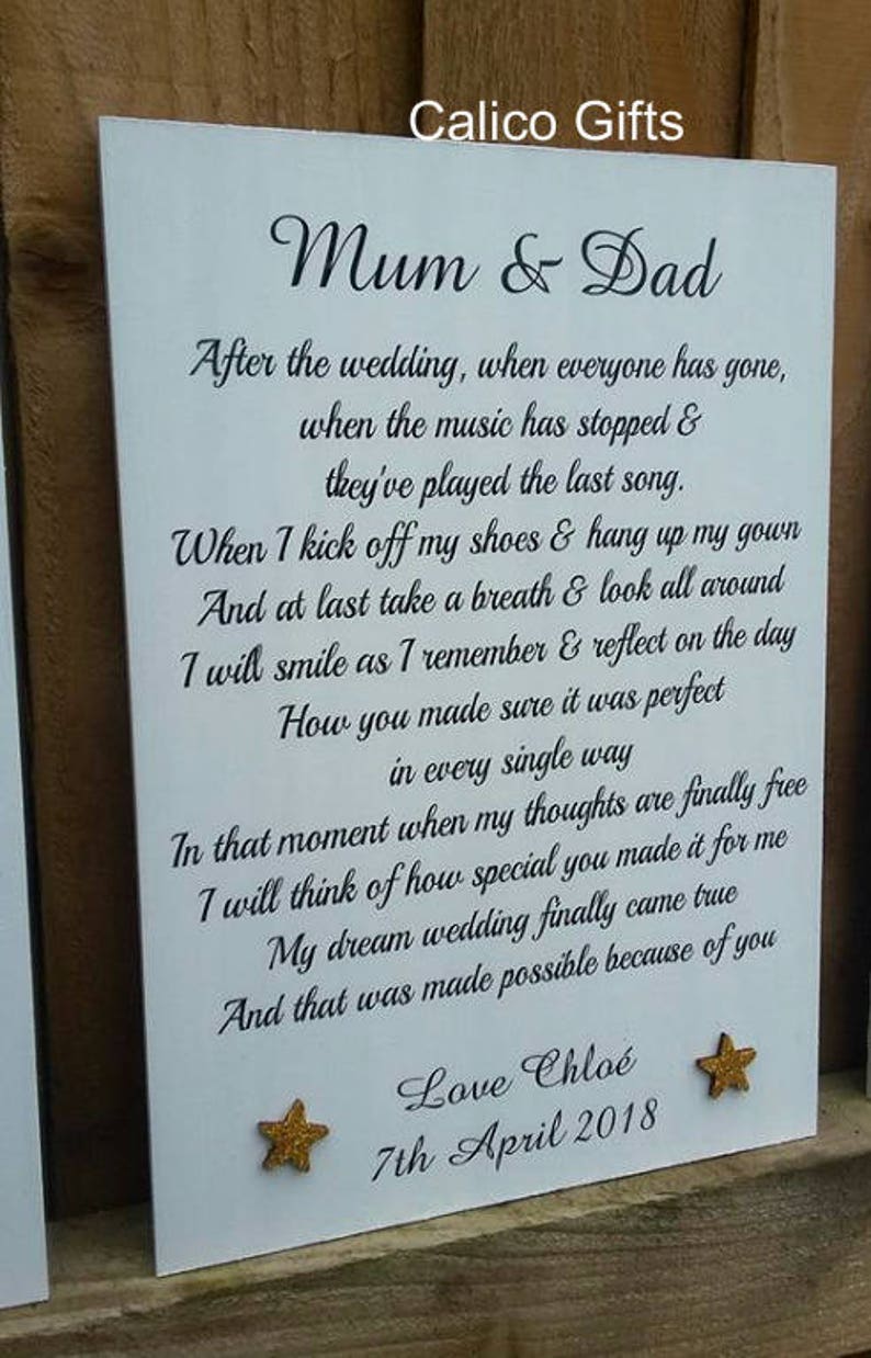 Mama und Papa danke Ende der Hochzeit Geschenk Braut Geschenk Etsy