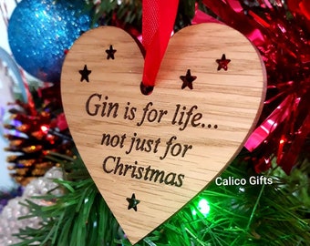 Gin sign christmas gift for gin lover gin is for life not just for christmas funny christmas decoration gin gift wooden gin sign
