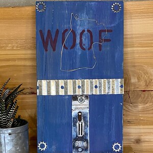 Boxer Dog Leash Holder | Dog Leash Hanger | Handmade Wire Art Hook on Reclaimed Wood