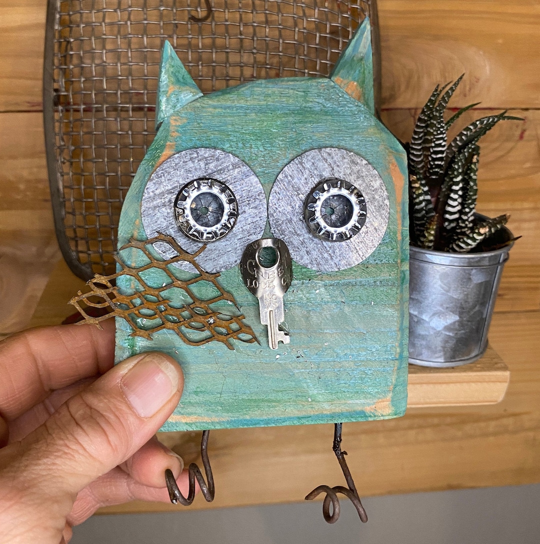 Rustic Owl Rustic Owl Sculpture | Small Reclaimed Wood Owl | Whimsical Desk Decor ...