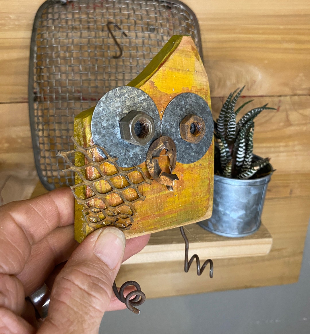 Rustic Owl Rustic Owl Sculpture | Small Reclaimed Wood Owl | Whimsical Desk Décor ...