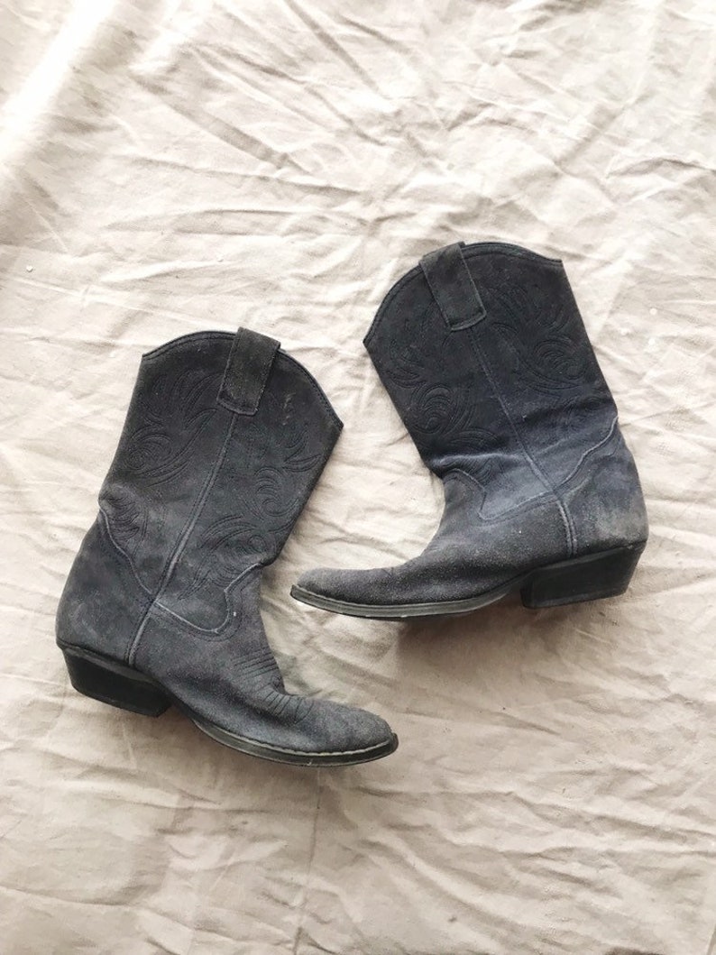 Blue Suede Cowboy Boots Womens Western Boot size 7