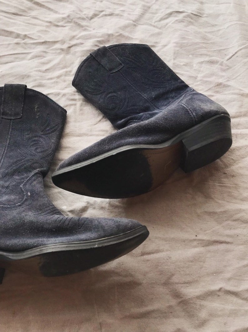 Blue Suede Cowboy Boots Womens Western Boot size 7