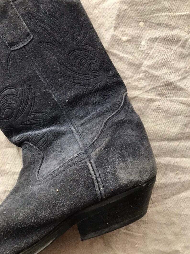 Blue Suede Cowboy Boots Womens Western Boot size 7