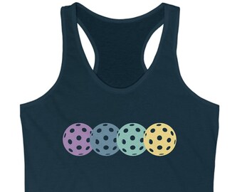 Pickleball Tank Top, Women's Ideal Racerback Tank, Tank for Pickleball Player, Cool Gift for Pickleballer, Pickleball Gift, Pickleballs Gift