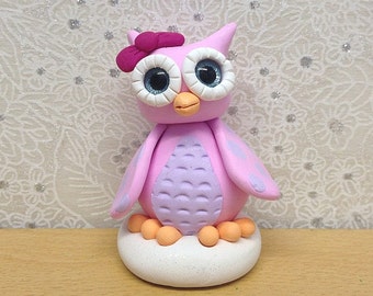 Handcrafted Polymer Clay Miniature Owl Sculpture - Amaya