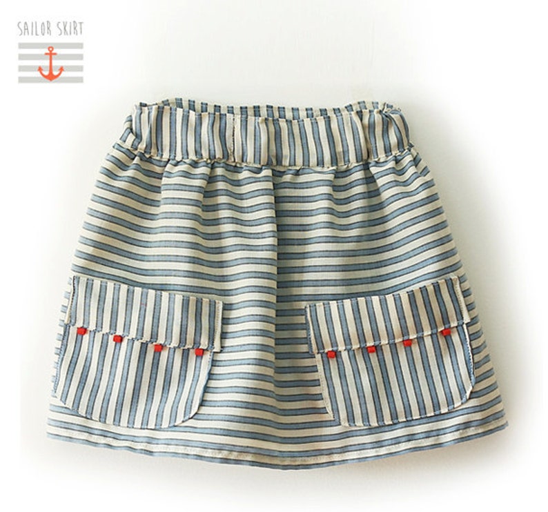Sailor Skirt Pattern Girls Toddler Sewing Pdf Skirt Pattern Etsy