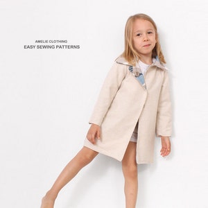 Autumn COAT pattern sewing -  Reversible jacket sewing pattern - sizes from 2T to 7 years