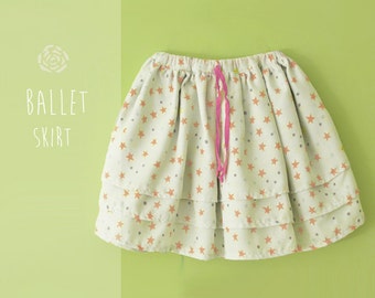 Ballet SKIRT pattern pdf - children sewing patterns - twirl and layered skirt for girls - 1 to 8 years