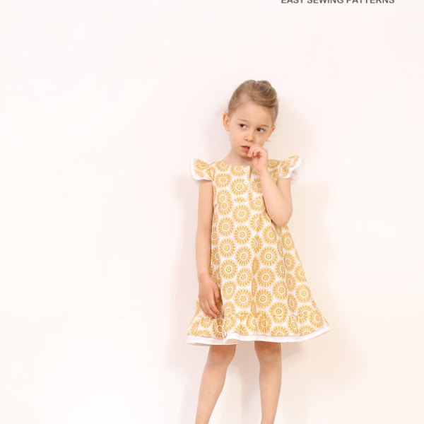 Vintage girls A line DRESS pattern - easy childrens sewing pattern - girls dress patterns pdf - from 3T to 8 years - INSTANT DOWNLOAD