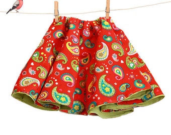 Toddler full skirt sewing pattern - reversible girls skirt pdf  pattern - sizes 6m to 9 years