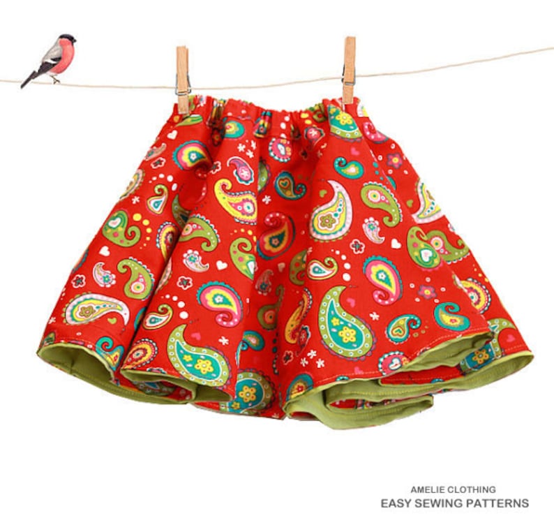 Toddler Full Skirt Sewing Pattern Reversible Girls Skirt Pdf Etsy