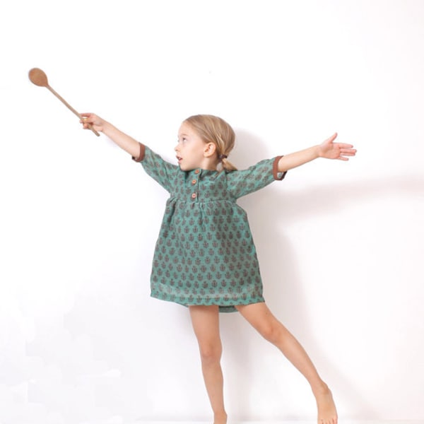 Girls boho DRESS tunic pattern - children sewing pattern - sizes from 3 to 8 years