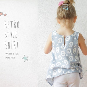 Retro SHIRT pattern - pdf toddler sewing tutorial - 2 to 9 years