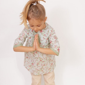 Floral girls TUNIC pattern pdf easy children sewing patterns sizes from 3 to 8 years image 1