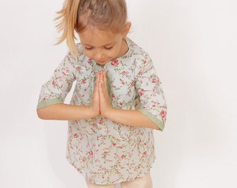 Floral girls TUNIC pattern pdf - easy children sewing patterns - sizes from 3 to 8 years