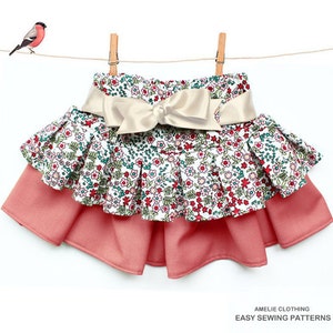 Childrens sewing patterns - easy girls skirt pattern - sizes 1 to 8 years
