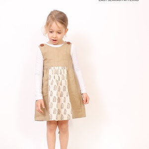 Siiri DRESS Girls vintage inspired dress pattern Instant download PDF A line shape image 2