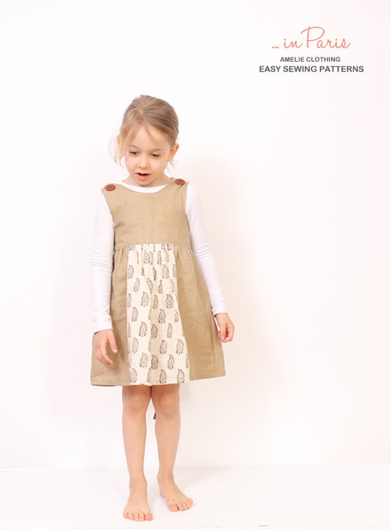 Siiri DRESS Girls vintage inspired dress pattern Instant download PDF A line shape image 2