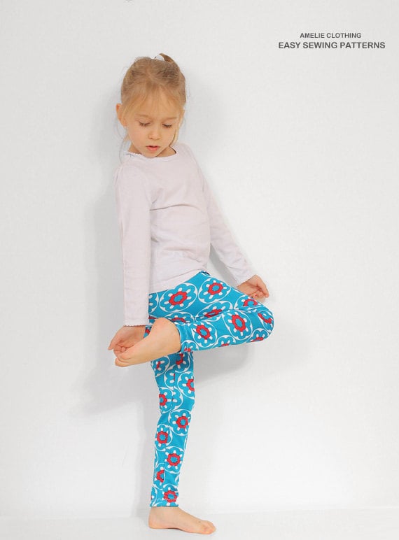 Girls LEGGINGS Pattern Toddler Tights Sewing Pattern EASY From 3 to 9 Years  