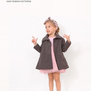 Little toddler JACKET pattern pdf children sewing patterns sizes 3,4,5,6,7 and 8 image 1