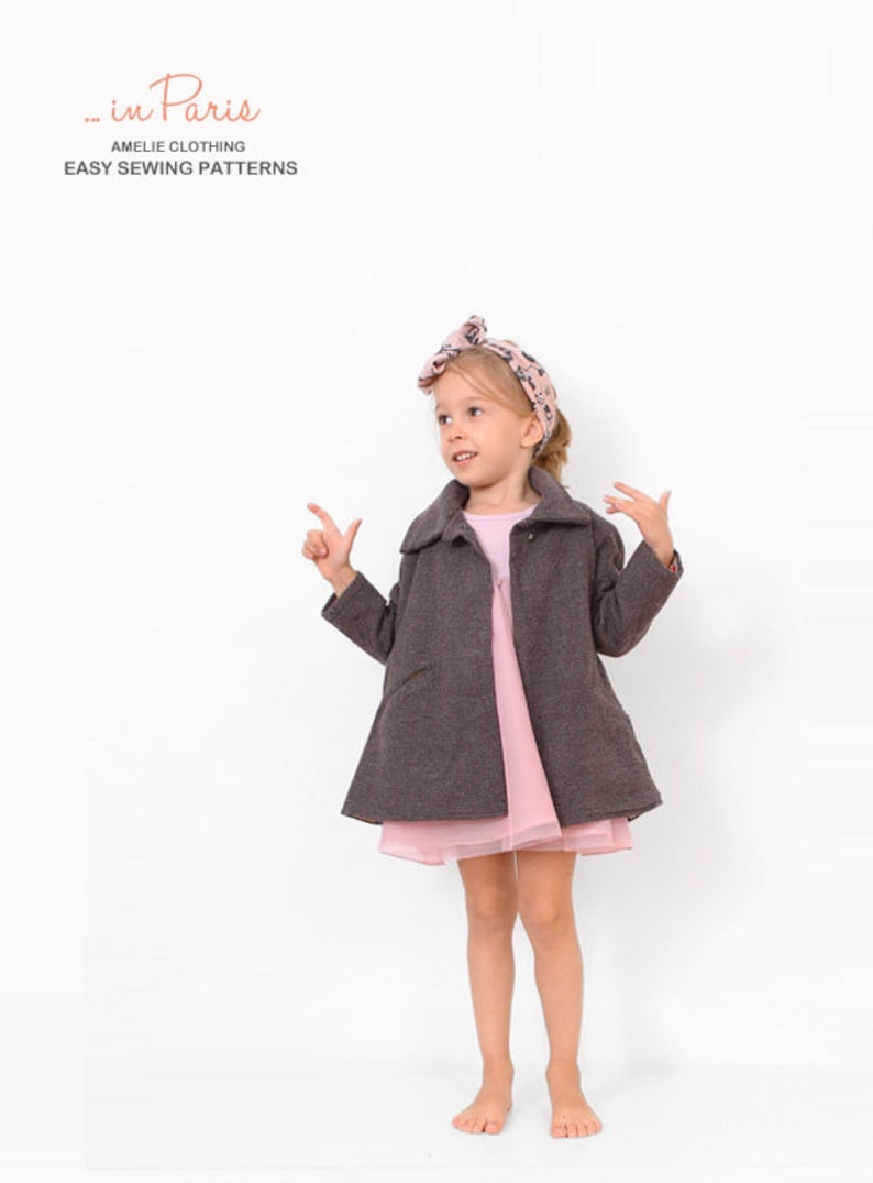 Little toddler JACKET pattern pdf children sewing patterns sizes 3,4,5,6,7 and 8 image 1