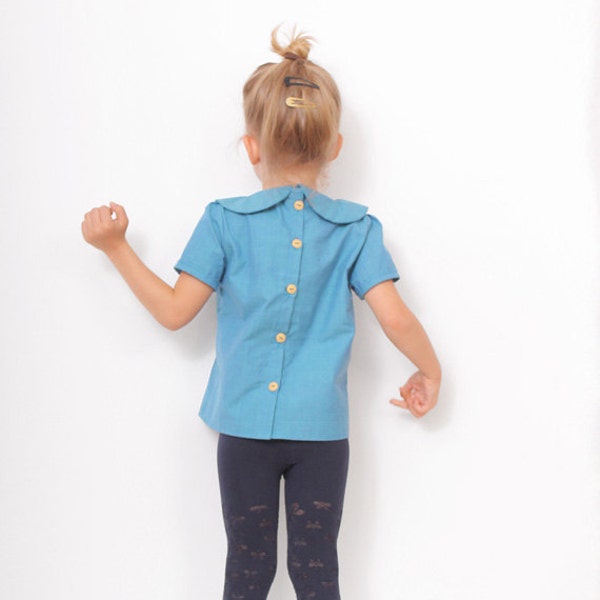 Peter Pan collar BLOUSE pattern - girls blouse patterns - children pdf sewing patterns