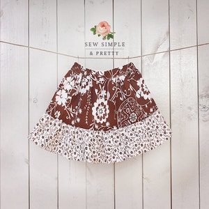 Ruffle skirt pattern pdf - easy toddler sewing patterns - 12 months to 12 years - "Sarah Skirt"