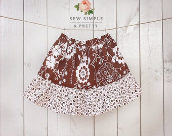 Ruffle skirt pattern pdf - easy toddler sewing patterns - 12 months to 12 years - "Sarah Skirt"