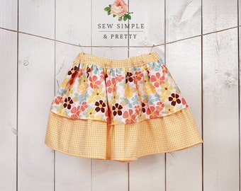 Toddler skirt patters pdf - easy children sewing pattern - INSTANT DOWNLOAD- 12 months to 12 years - "Sofia Skirt"