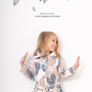 Reversible autumn COAT pattern - girls coat patterns - sizes 2T to 7Years